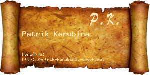 Patrik Kerubina névjegykártya